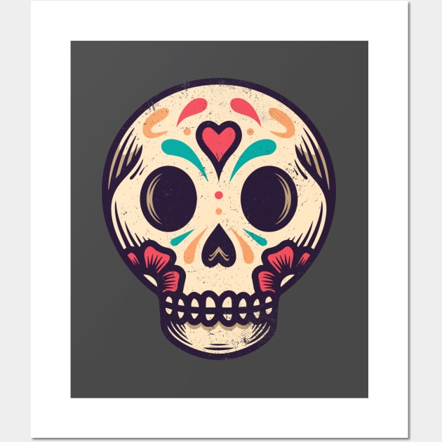 Dia de Muertos Sugar Skull Wall Art by Alundrart